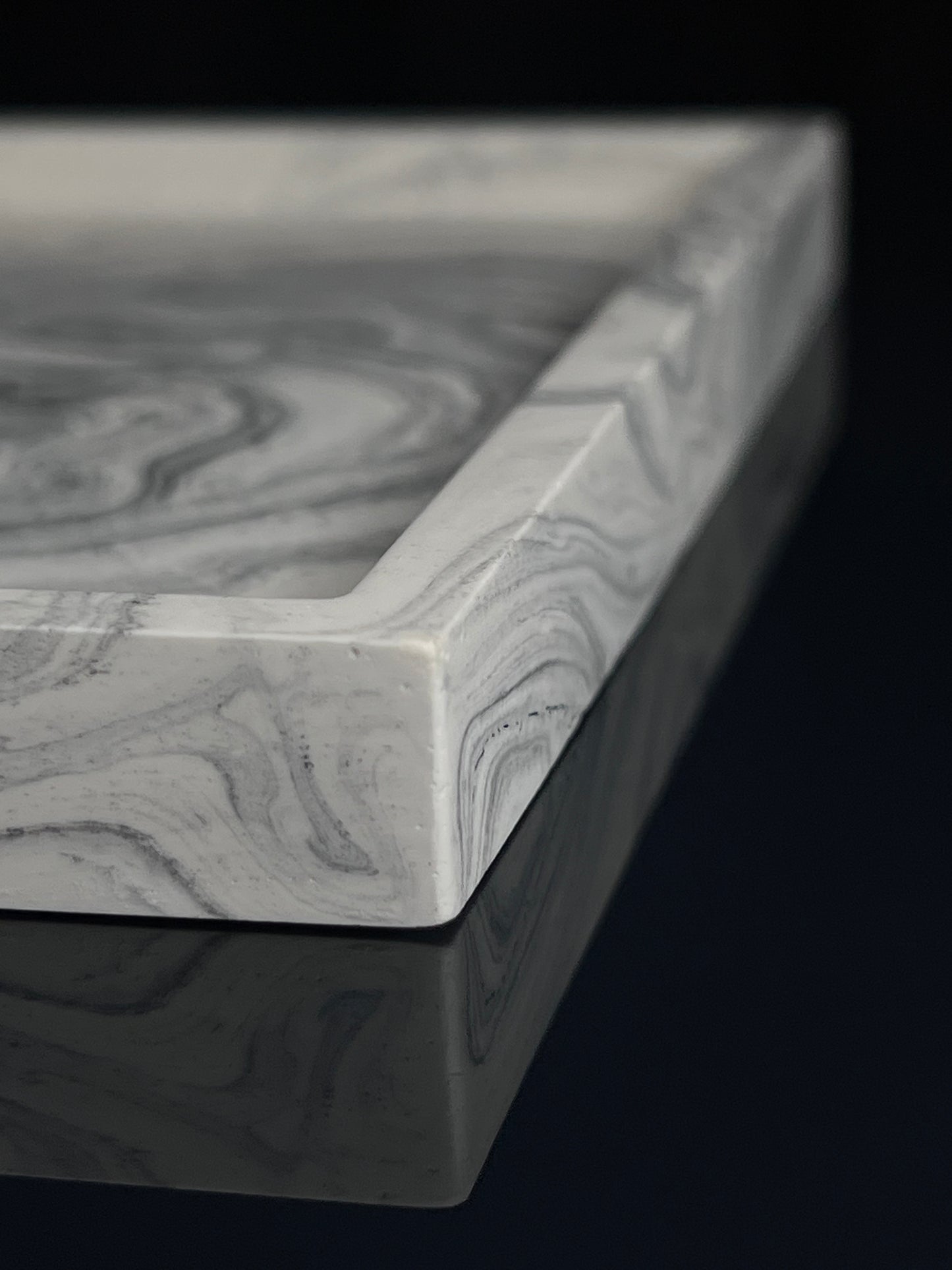 Stačiakampis padėkliukas I Black & white marble