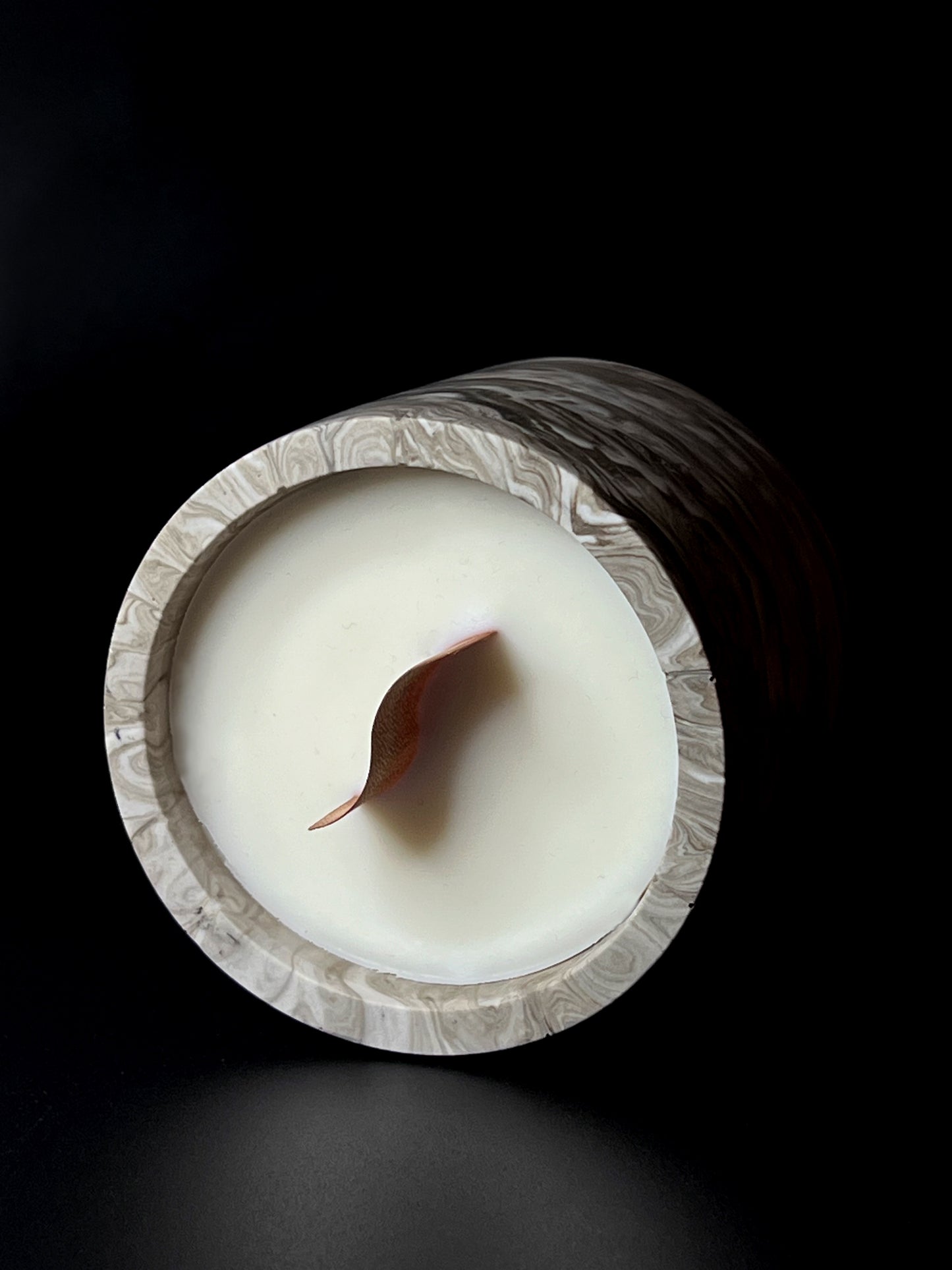 Sojų vaško žvakė indelyje I Brown marble