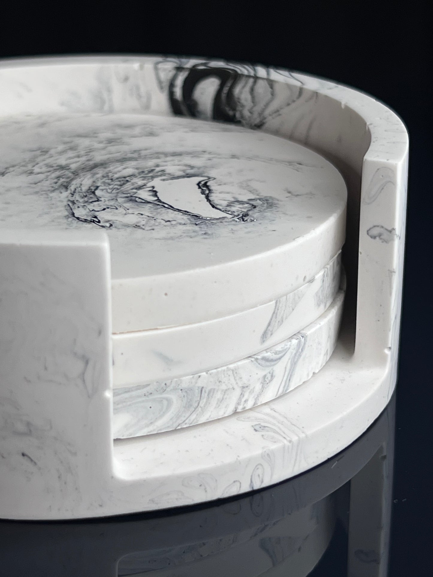 Padėkliukių rinkinys I Black & white marble