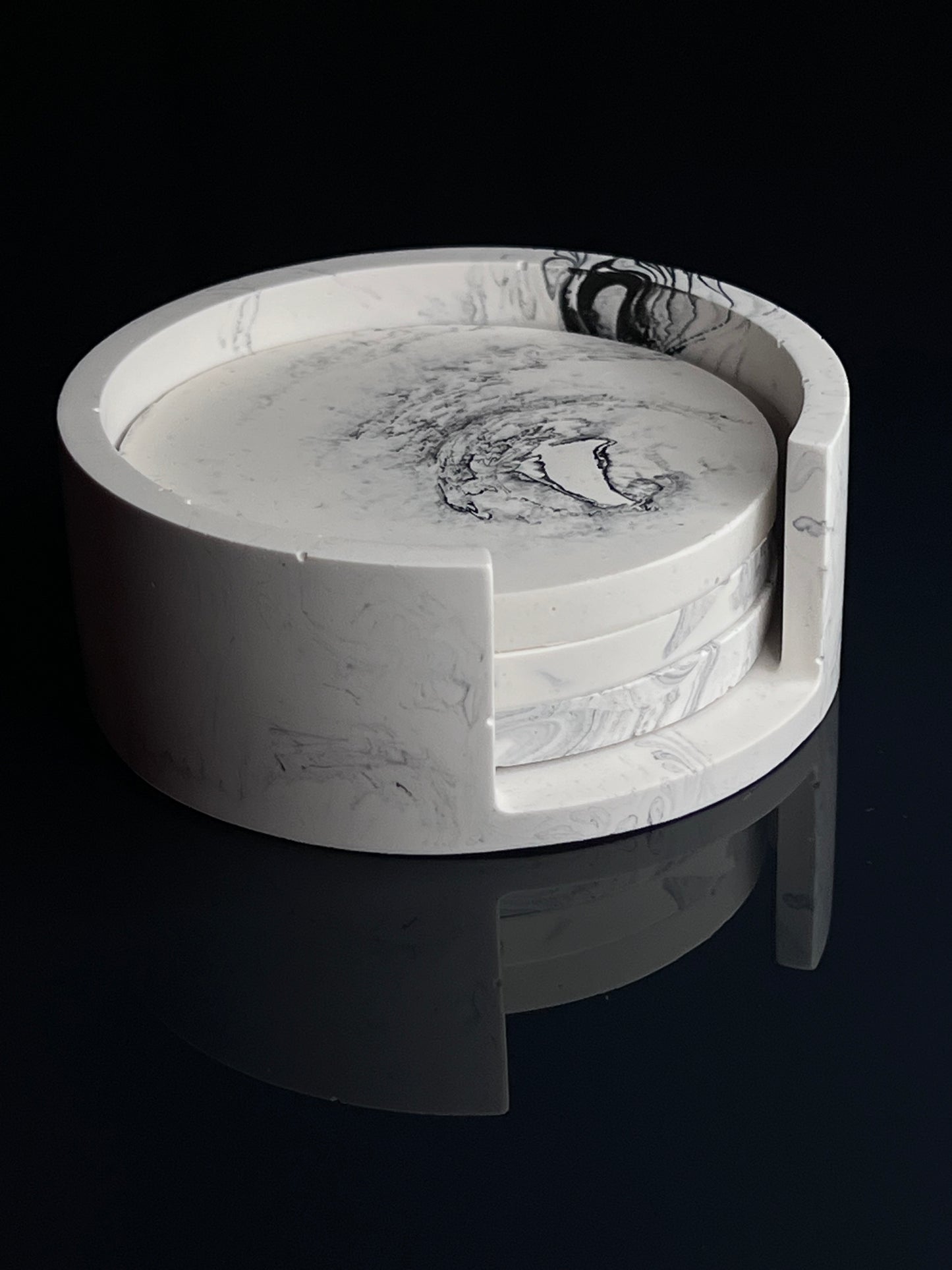 Padėkliukių rinkinys I Black & white marble