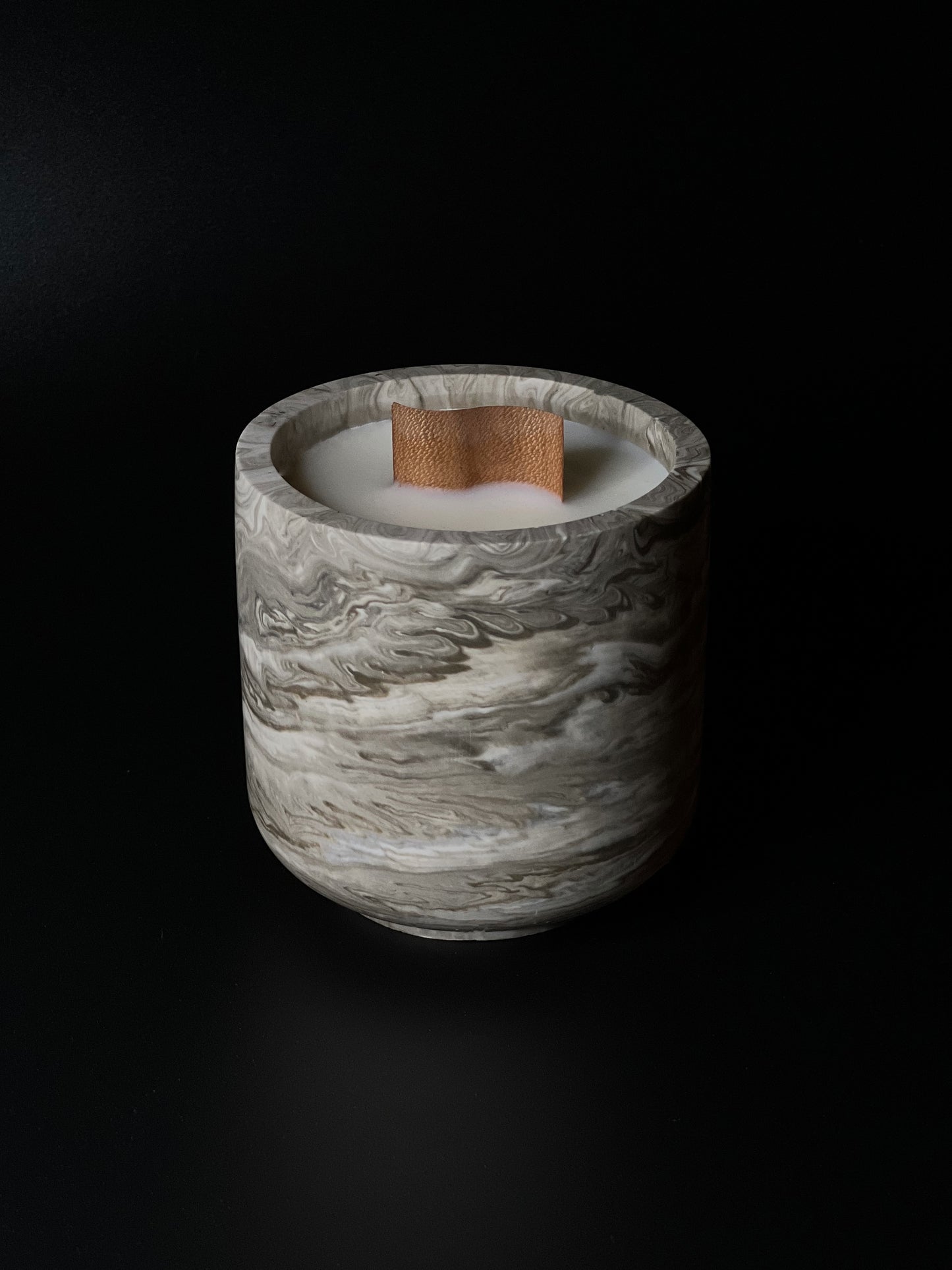 Sojų vaško žvakė indelyje I Brown marble