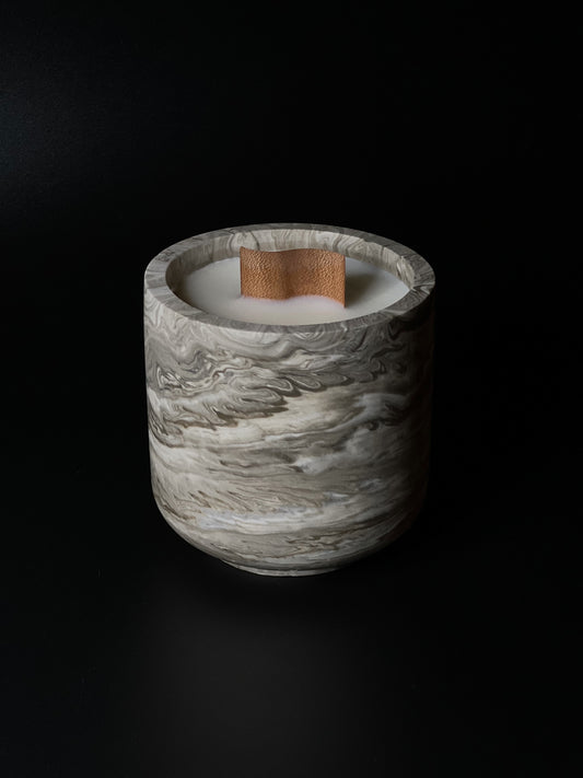Sojų vaško žvakė indelyje I Brown marble