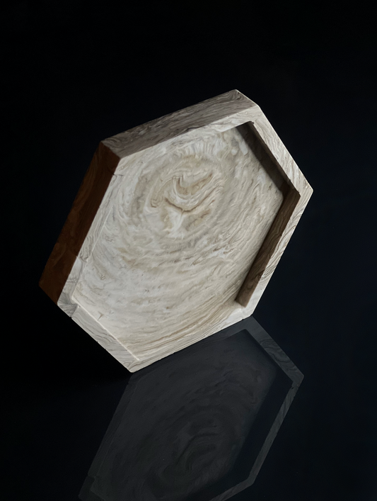 Šešiakampis padėklas I Brown marble